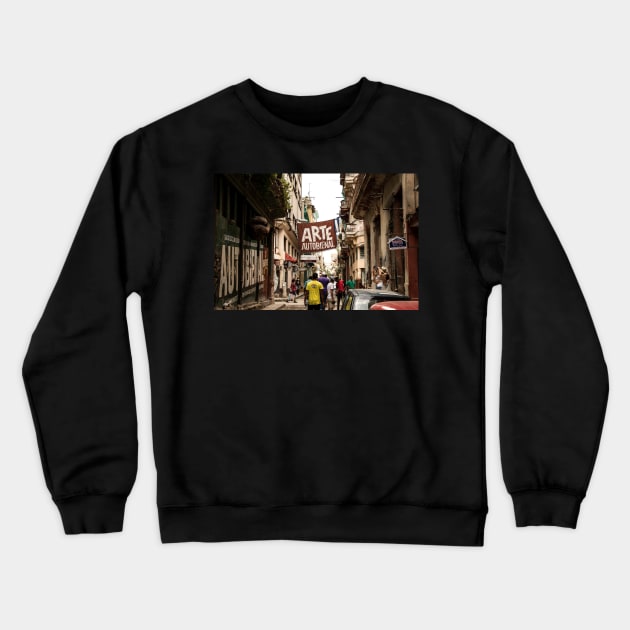 Arte Autobienal Cuba Crewneck Sweatshirt by opticpixil